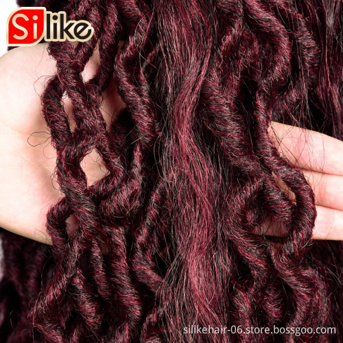 Faux Locs with Curly Ends Crochet Twist Braiding Hair Synthetic Goddess Locs Hair 18 Inches 12 Stands Goddess Locs Crochet Hair